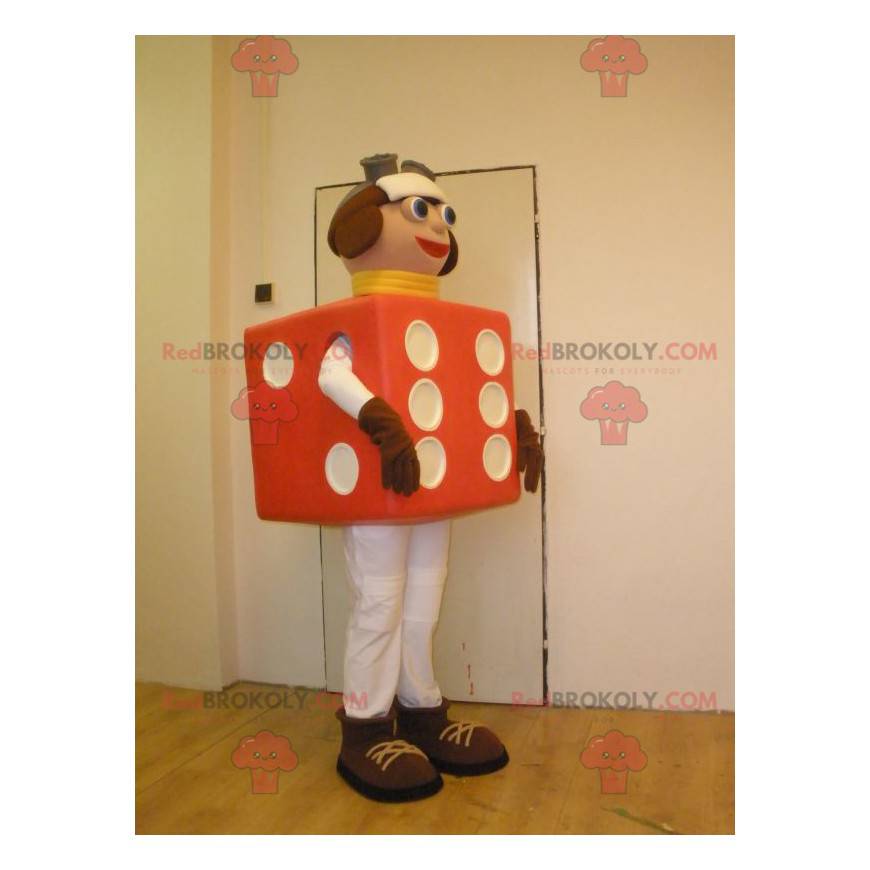 Giant red dice mascot - Redbrokoly.com