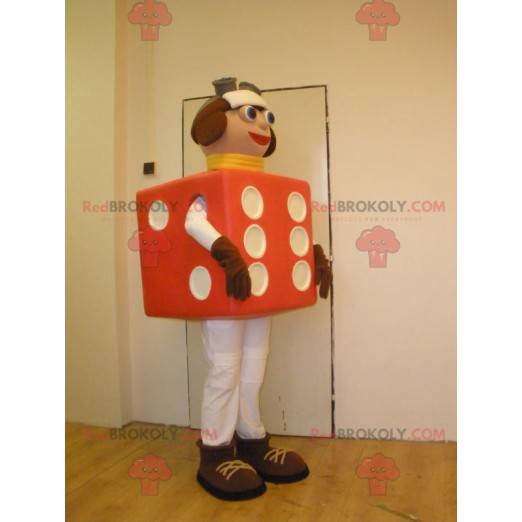 Giant red dice mascot - Redbrokoly.com