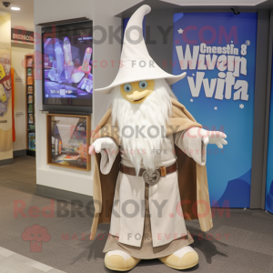 Cream Wizard mascot costume character dressed with a Hoodie and Ties