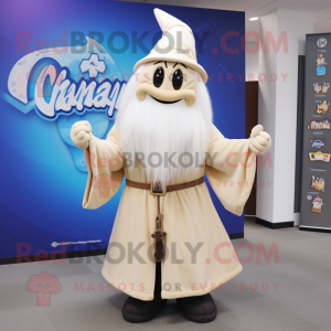 Cream Wizard mascot costume character dressed with a Hoodie and Ties