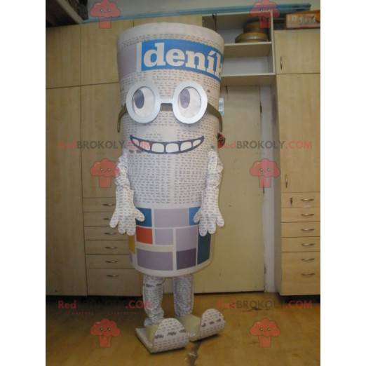 Giant newspaper mascot with glasses. Newspaper - Redbrokoly.com