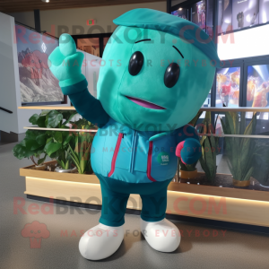 Teal radijs mascotte...