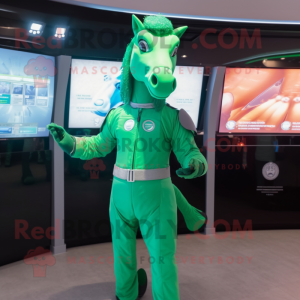 Grøn hest maskot kostume...