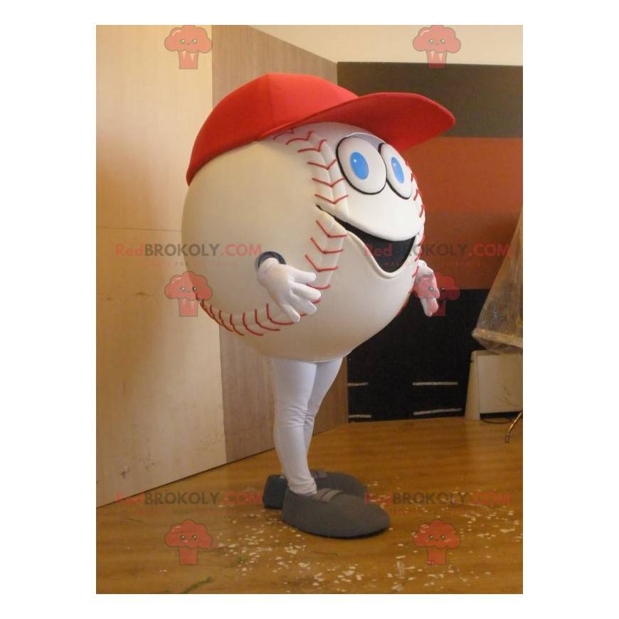 Giant white baseball mascot - Redbrokoly.com
