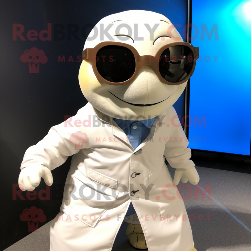 White Turtle mascot costume character dressed with a Jacket and Eyeglasses