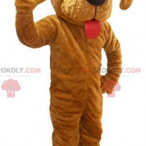Kjempebrun hundemaskot med stor tunge - Redbrokoly.com