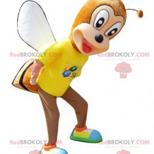 Mascotte d'abeille orange jaune et noire. Mascotte d'insecte -