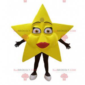 Mascotte d'étoile jaune géante très féminine - Redbrokoly.com