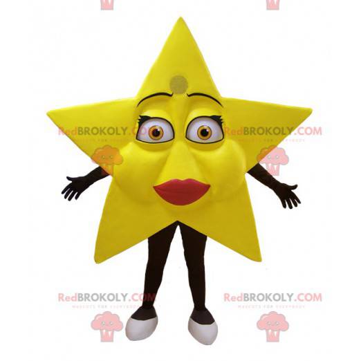 Mascotte stella gialla gigante molto femminile - Redbrokoly.com