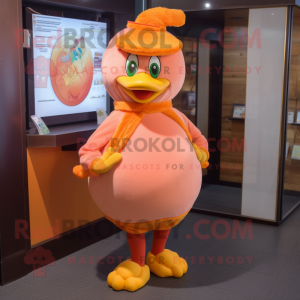 Peach Hens maskot kostume...