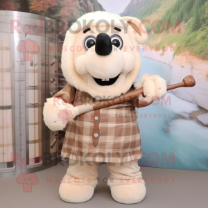 Beige sækkepibe maskot...