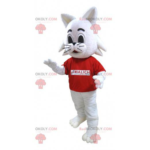 Mascote gato coelho branco da marca Mialich - Redbrokoly.com