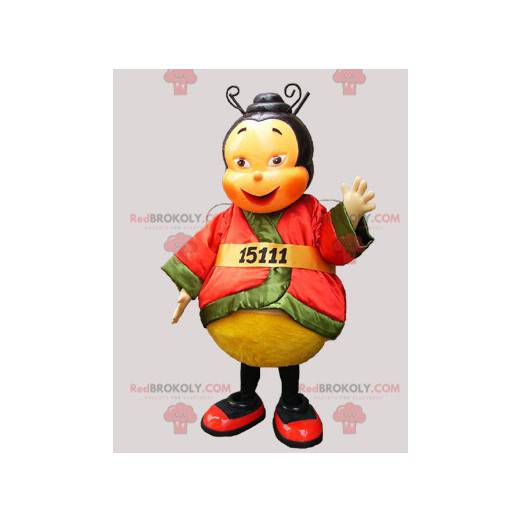 Asian bee mascot dressed in a colorful outfit - Redbrokoly.com