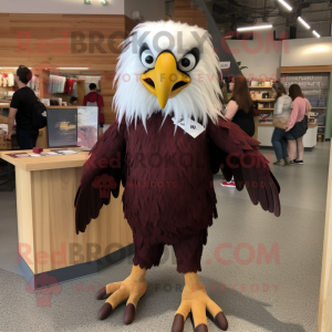 Maroon Haast'S Eagle mascot costume character dressed with a Romper and Hair clips