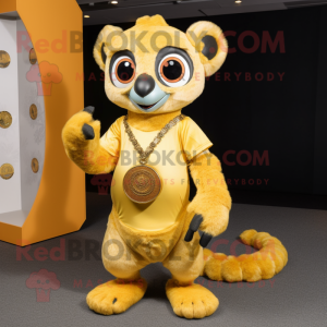 Goldenes Lemur Maskottchen...