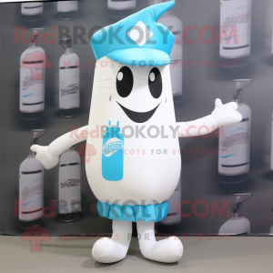 Cyan Bottle Of Milk maskot...