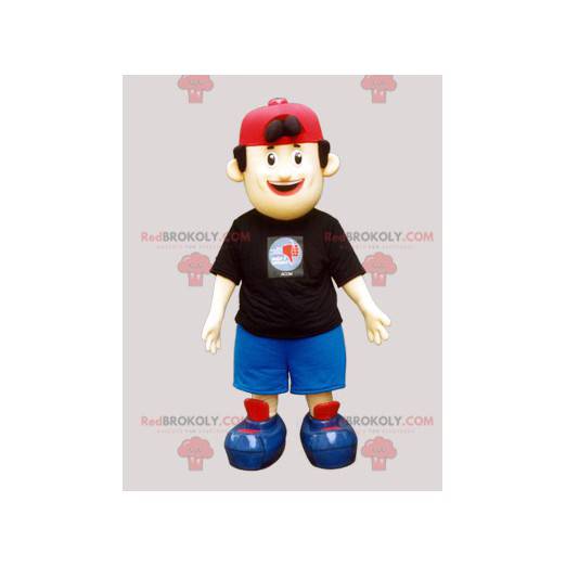 Mascotte de garçon d'adolescent avec une casquette -