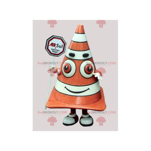 Mascot giant orange and white stud. Construction mascot -
