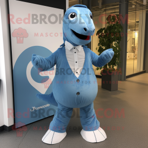 Blå Diplodocus maskot...