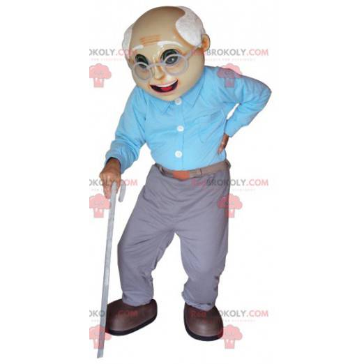 Gammel mand maskot. Bedstefar maskot - Redbrokoly.com