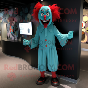 Cyan Evil Clown mascotte...