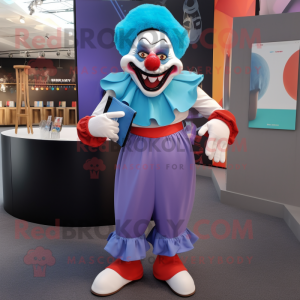Cyan Evil Clown mascotte...