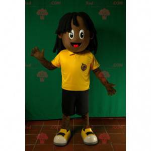 Mascota de niño afroamericano. Mascota rasta - Redbrokoly.com