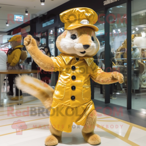 Goud eekhoorn mascotte...