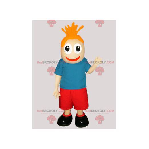 Snowman mascot with a red and blue outfit - Redbrokoly.com