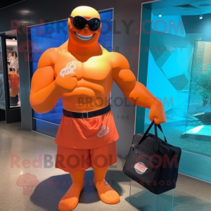 Orange Gi Joe maskot kostym...