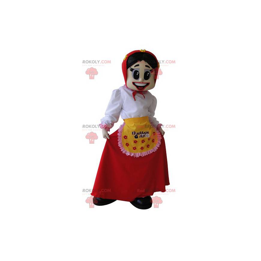 Husholderske kone landmand maskot - Redbrokoly.com