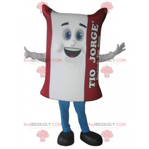 Mascotte de sac de riz blanc et rouge géant - Redbrokoly.com