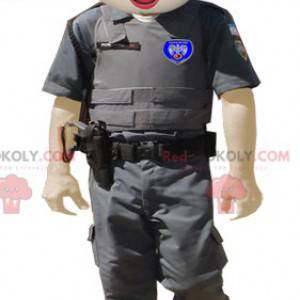 Mascote do policial militar de uniforme - Redbrokoly.com