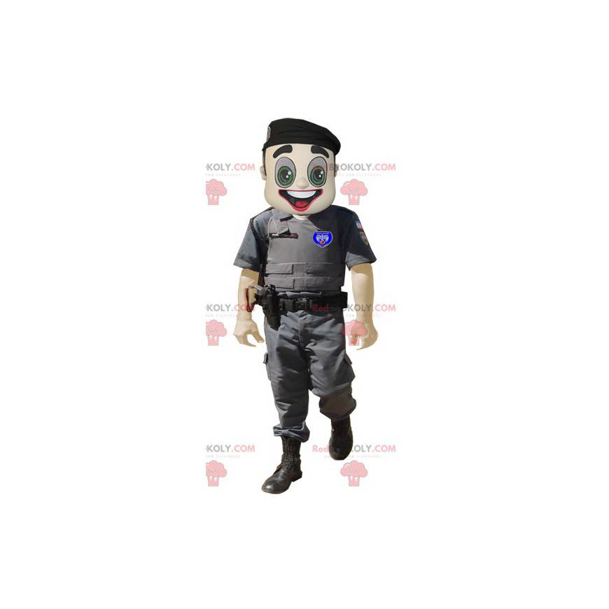 Mascote do policial militar de uniforme - Redbrokoly.com