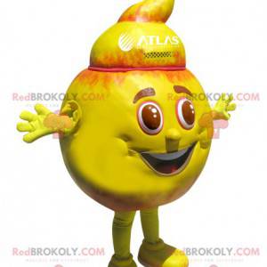 Orange and yellow round snowman mascot - Redbrokoly.com