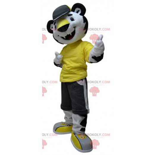 Zwart-wit cheetah tijger mascotte - Redbrokoly.com