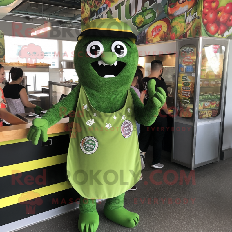 Forest Green Tacos mascot costume character dressed with a Shift Dress and Bracelets Forest Green Tacos mascot costume character dressed with a Shift Dress and Bracelets