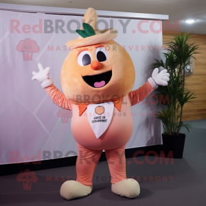 Peach Turnip mascot costume character dressed with a Romper and Cufflinks
