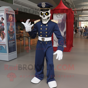 Navy Undead mascot costume character dressed with a Long Sleeve Tee and Foot pads