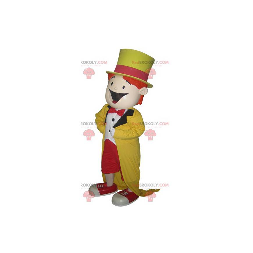 Magician colorful snowman mascot. Show mascot - Redbrokoly.com