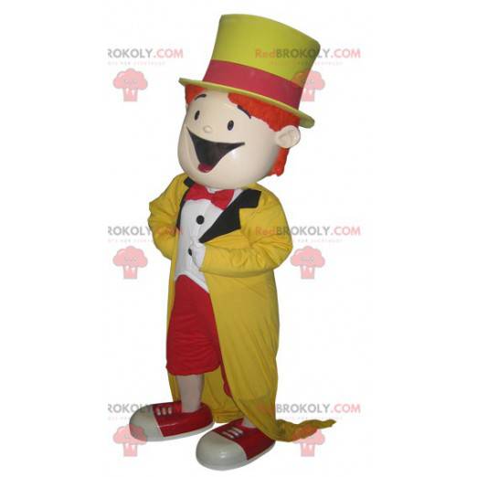 Magician colorful snowman mascot. Show mascot - Redbrokoly.com