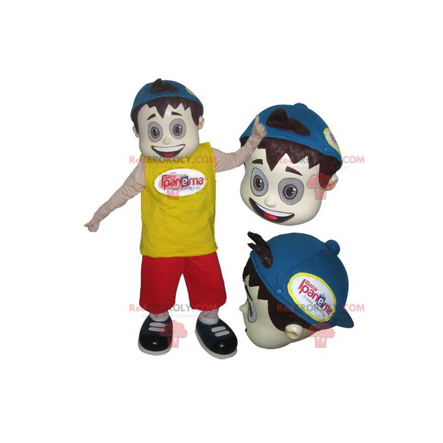 Teenager-Jungenmaskottchen mit einer Kappe - Redbrokoly.com