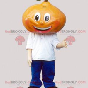 Giant pear mascot dressed in blue and white - Redbrokoly.com