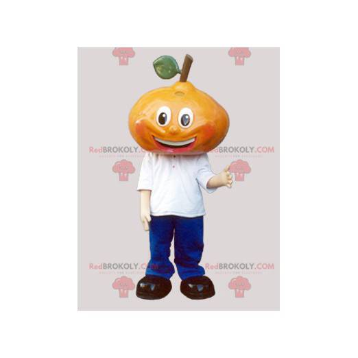 Giant pear mascot dressed in blue and white - Redbrokoly.com