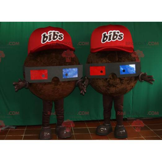 2 mascotas de bombones de chocolate Bib - Redbrokoly.com