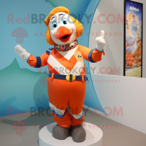 Cream Clown Fish mascot costume character dressed with a Waistcoat and Bracelets