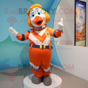Cream Clown Fish mascot costume character dressed with a Waistcoat and Bracelets