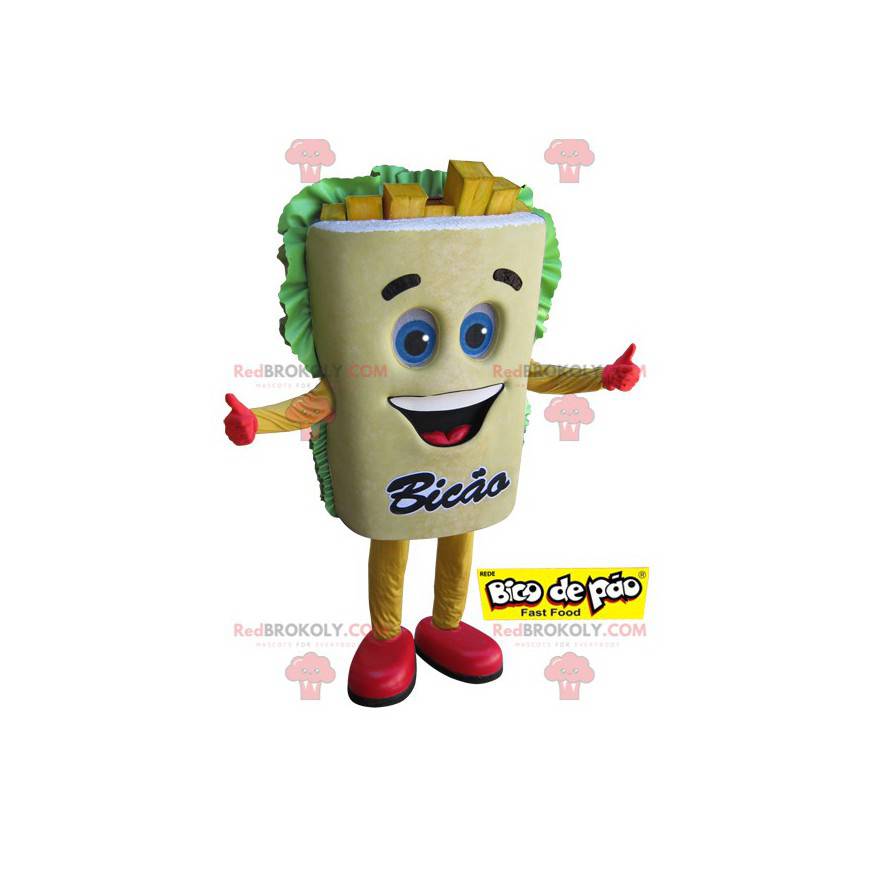 Mascot kæmpe pommes frites. Snack maskot - Redbrokoly.com