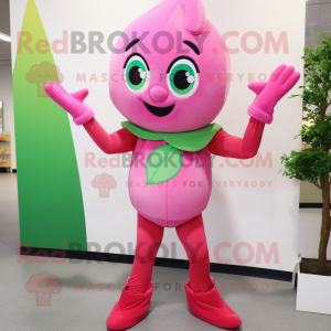 Olivenrosa maskot drakt...