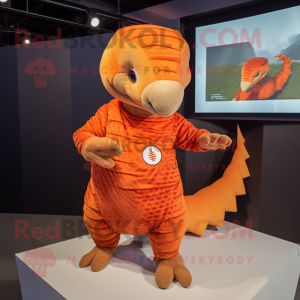 Oranje Pangolin mascotte...